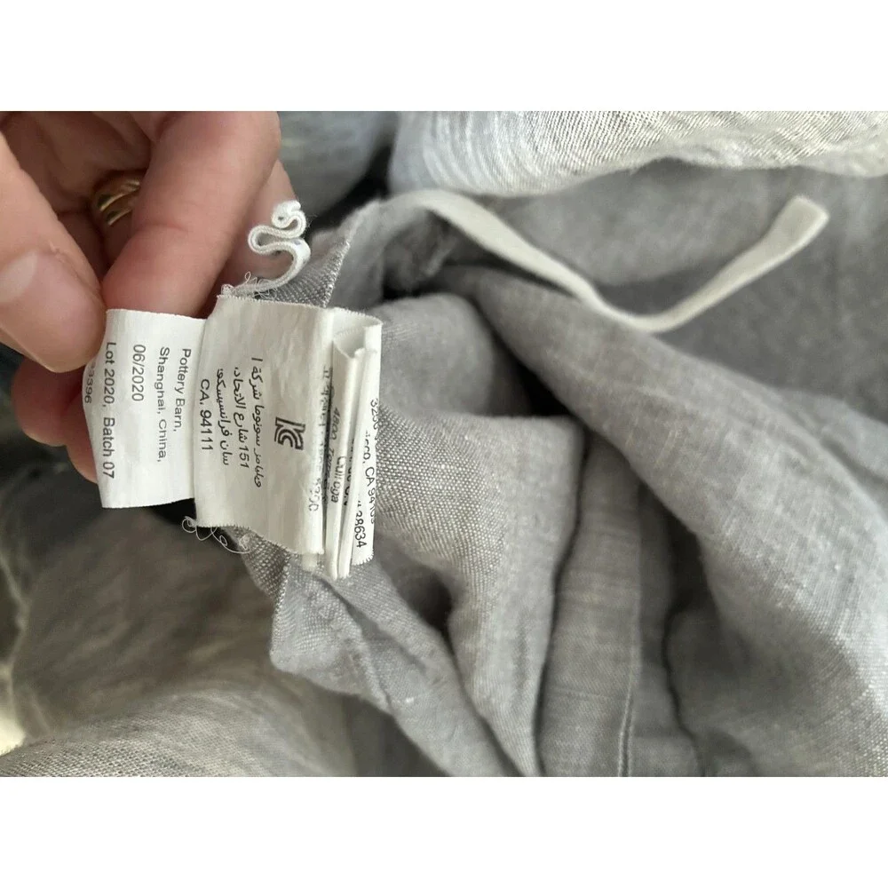 Pottery Barn 100% Linen Duvet Cover Full/Queen Gray Solid Bedding